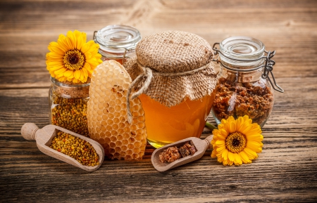 Honey and Flowers - nature, yellow flowers, petals, flowers, honey