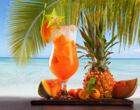 Summer Cocktail - nature, summer, sea, summer time, ocean, fruits, cocktail