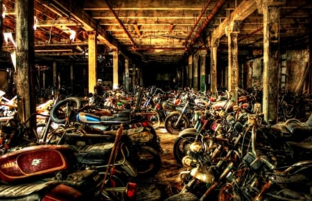 Motorcycle Graveyard - bike, junk, chopper, harley