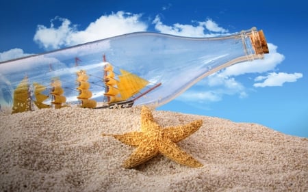 ship in a bottle - fantasy, cool, boat, fun, abstract