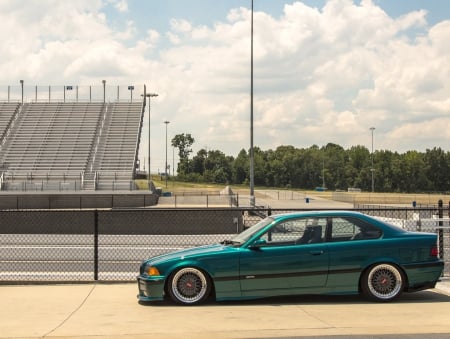 BMW E36 coupe - green, coupe, bmw, e36