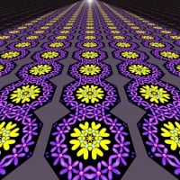 yellow-purple floral flooring