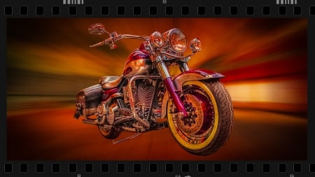 Motorcycle - motorcycle, background, happienss, film