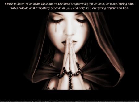 Pray Goth Pray - gothic, love, faith, positive habit, joy, peace, religious, christian, goth, hope, prayer, wisdom, rosary, supernatural