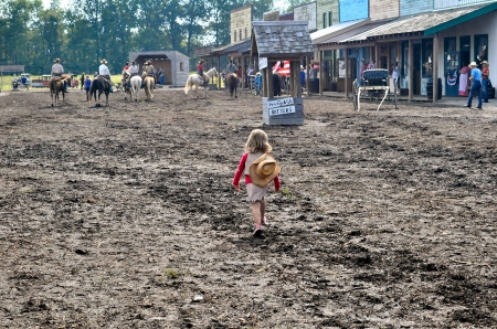 Tough Life - fun, girls, westerns, female, cowgirls, hats, rodeo, outdoors, town, children