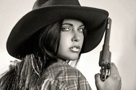 The gunslinger - beauty, girl, senaual, cowgirl, the gunslinger