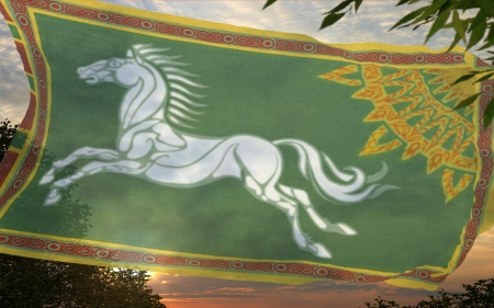 Flag of Rohan - flag, lord of the rings - two towers, lotr, lord of the rings, rohan