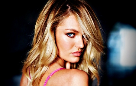 Candice Swanepoel - woman, girl, pink, blue, candice swanepoel, model, blonde