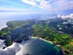 marvelous aerial view of rural coastal community