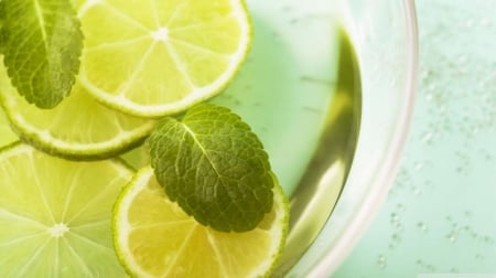 Lemon and mint - abstract, close-up, summer, photography, HD, drink, fresh, mint, macro, fruit, lemon, wallpaper