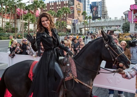 Cowgirl Shania Twain In Vegas - women, fun, female, entertainment, girls, cowgirls, musician, horses, parades, Shania Twain, famous, Vegas, westerns