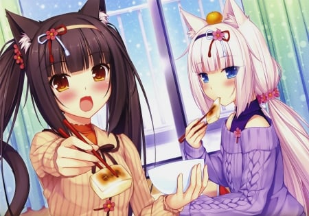 Friends - chocola, vanilla, sayori, friends