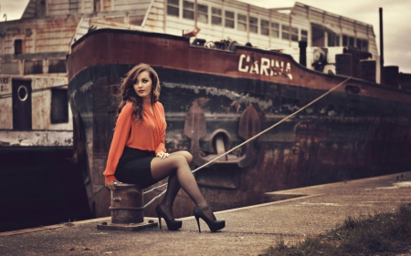 waiting for my ship to come in - babe, sexy, legs, heels