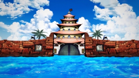 Arlong Park - Manga, Sunny Day, Clouds, Anime, One Piece, Base Of Operations, Conomi Islands, Arlong Park, Sky, Sea