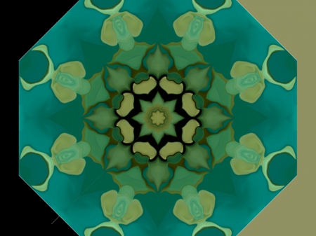 Aquatic Mandala - aqua, abstract, fractals, turquoise, 3d and cg, mandala, aqua greens