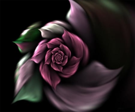 Soft And Sweet - flower, rose, lavender, art, green, colorful