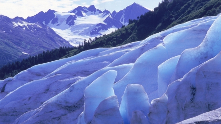 alaskan glacier in summer - summer, mountains, ice, glacier