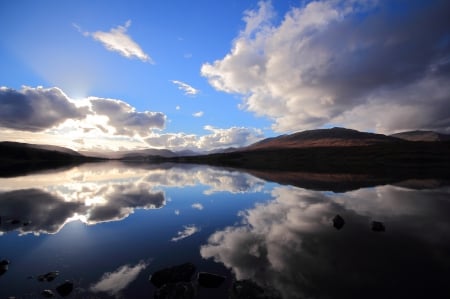 Clouds - nature, sky, lake, mountain, reflection, clouds