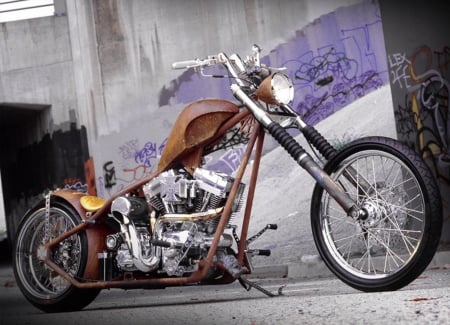 Harley Chopper - harley, chopper, motorcycle, bike