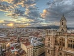 sunset over a magnificent city in spain hdr