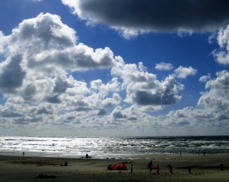 On the beach - clouds, nature, beach, beaches, sand, sky