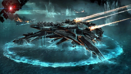 Battleship Alien Concept - spacecraft, Battleship, alien, guns