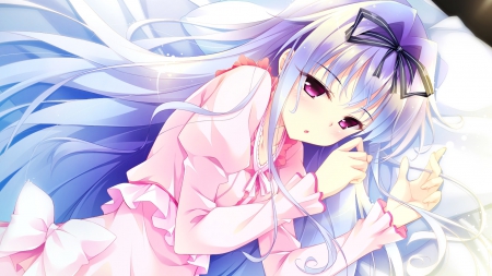 Marika von Wittelsbach - golden marriage, anime, Marika von Wittelsbach, pajamas, long hair, purple hair