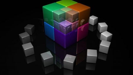 3D Cubes - hd, cubes, abstract, 3d