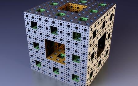 3D Fractal Cube - hd, abstract, cube, 3d fractal