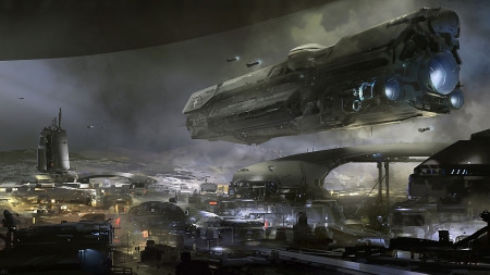 Halo Concept Art - Halo, concept, planet, ship