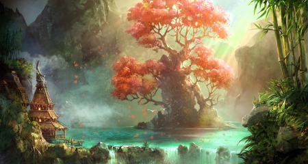 Fantasy landscape - Fantasy, landscape, CG, tree