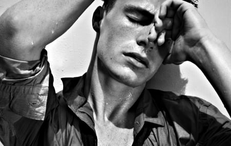 Colton Haynes - black, actor, white, wet, man, Colton Haynes