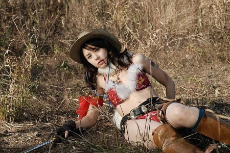 Cowgirl Onechambra - girls, famous, women, fun, westerns, female, swords, cowgirls, boots, hats, entertainment, games, bikini