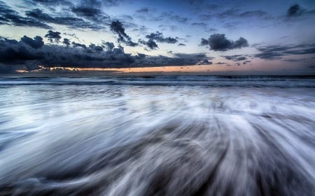 Sea - clouds, splendor, sea, ocean, sunset, nature, ocean waves, waves, sky