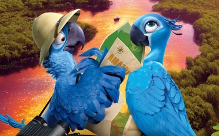 Blu And Jewel From Rio 2 - blu, from, rio, and, jewel, 2