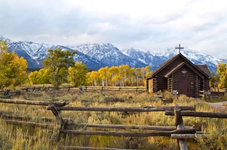 tetons - barn, snow, tetons, lake, wallpaper