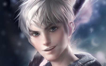 Jack Frost - face, digital, pink, jack frost, blue, art, rise of the guardians, white, movie, guy, boy, man