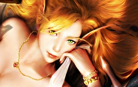 Beauty - game, fantasy, redhead, woman, girl, beauty, green eyes, world of warcraft