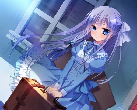 Traveler - pretty, girl, anime, bag