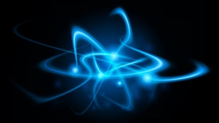 Blue Dynamic Flow - abstract, graphics, glowing, black background, orb, blue