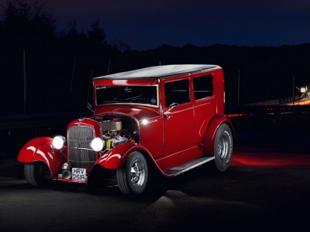 Red Ford Hot Rod - ford, car, hot rod, custom