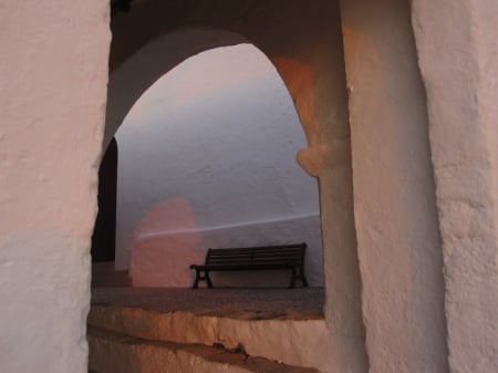 Rest - abstract, photography, sunshine, church, chair