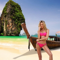 Bikini Model Candice Swanepoel at Krabi, Thailand