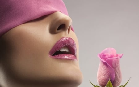 Pink beauty - lips, flower, photo, pink