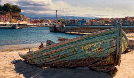 Chania, Crete (Greece) - travel, boats, cities, greece, city, chania, old, crete, boat