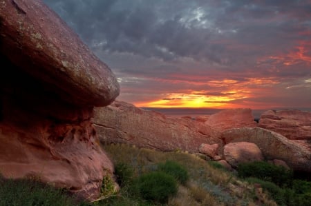 * SUNSET * - sky, nature, stone, sunset