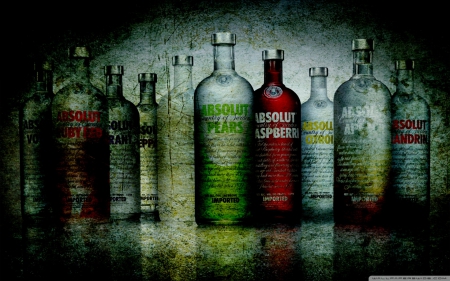 absolut vodka - bottels, green, vodka, lable