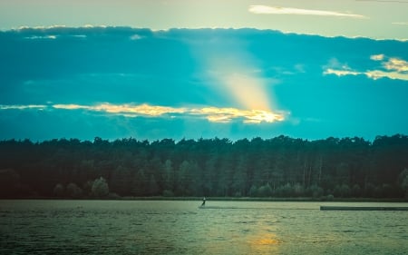 * Lake * - sky, forest, nature, river