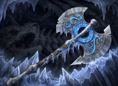 Itlan Axe - ice, dragon, beautiful, axe, shadow