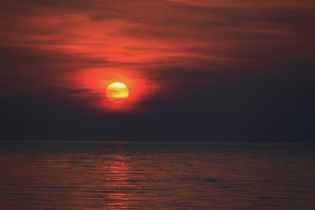 After all, Tomorrow is another day... - sunset, sea, red, sun